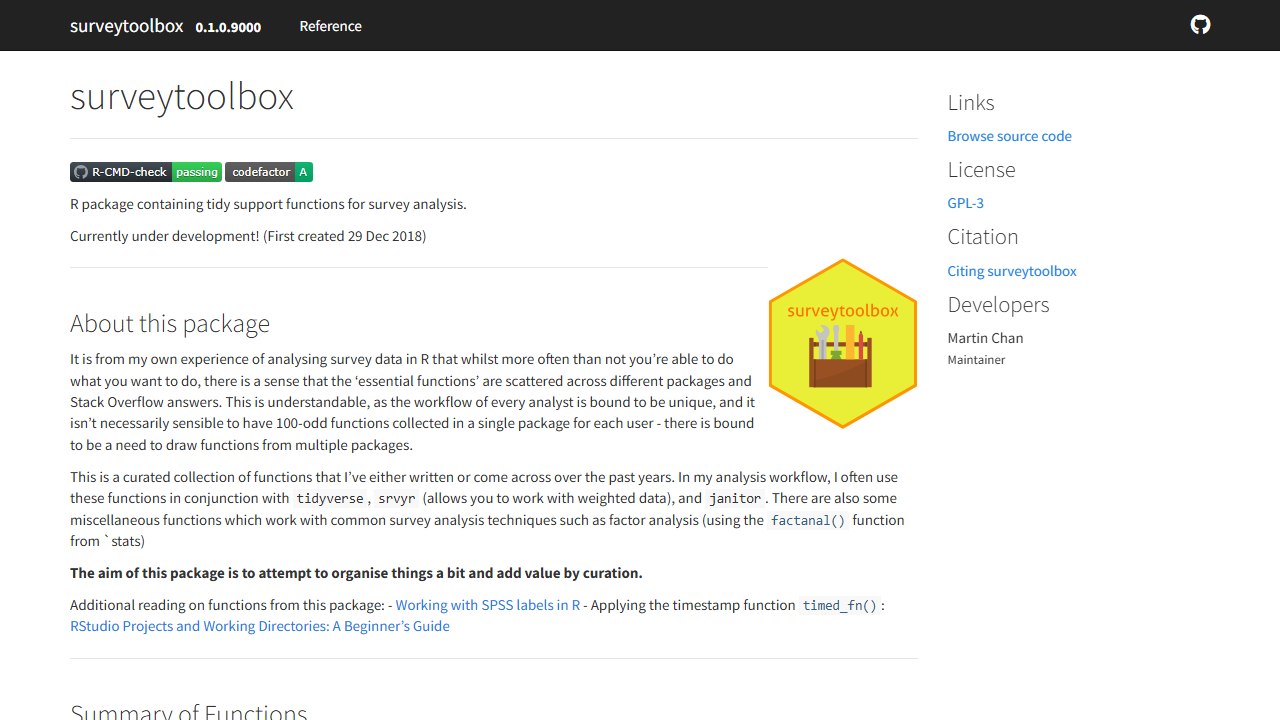 surveytoolbox documentation site